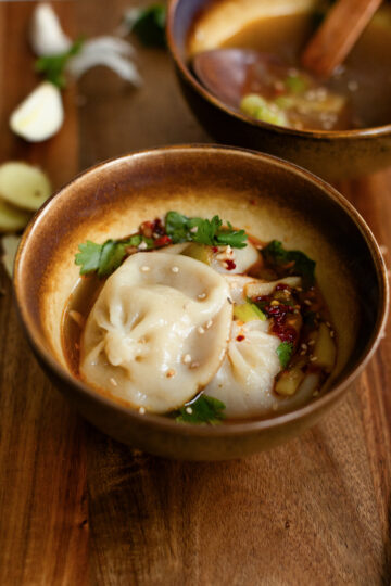 Dumpling soup made with trader joes soup dumplings.
